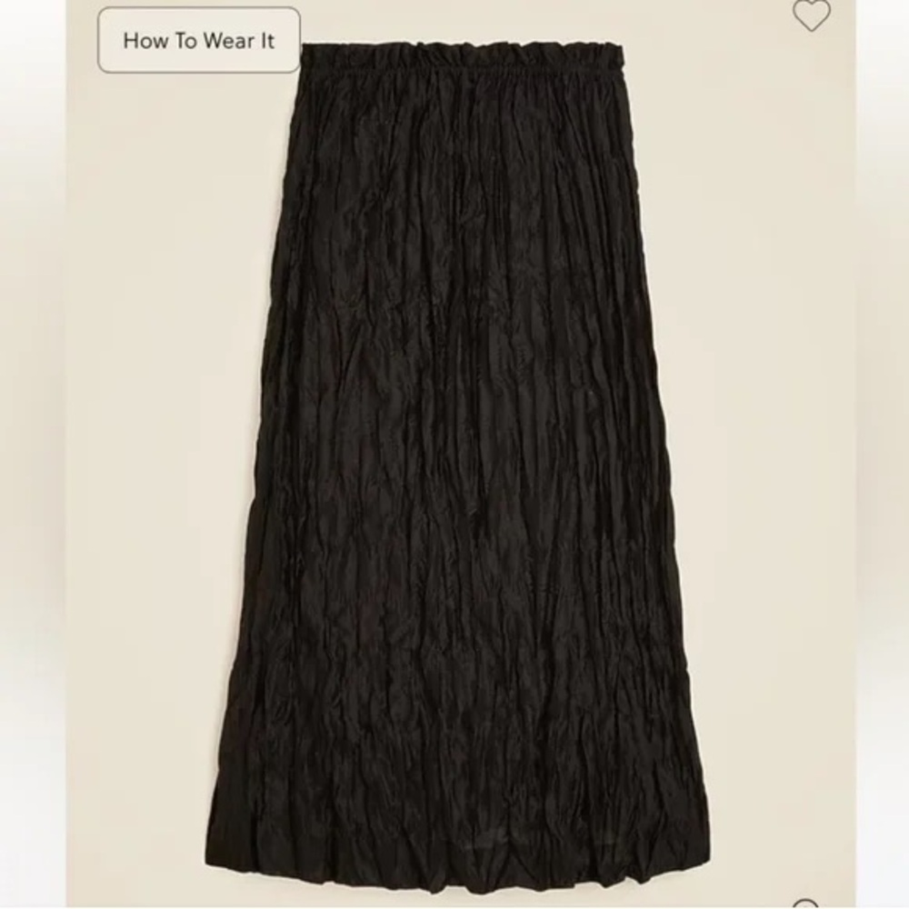 NWT J.Crew Women’s Crinkled Gathered-Waist Skirt Size XSmall